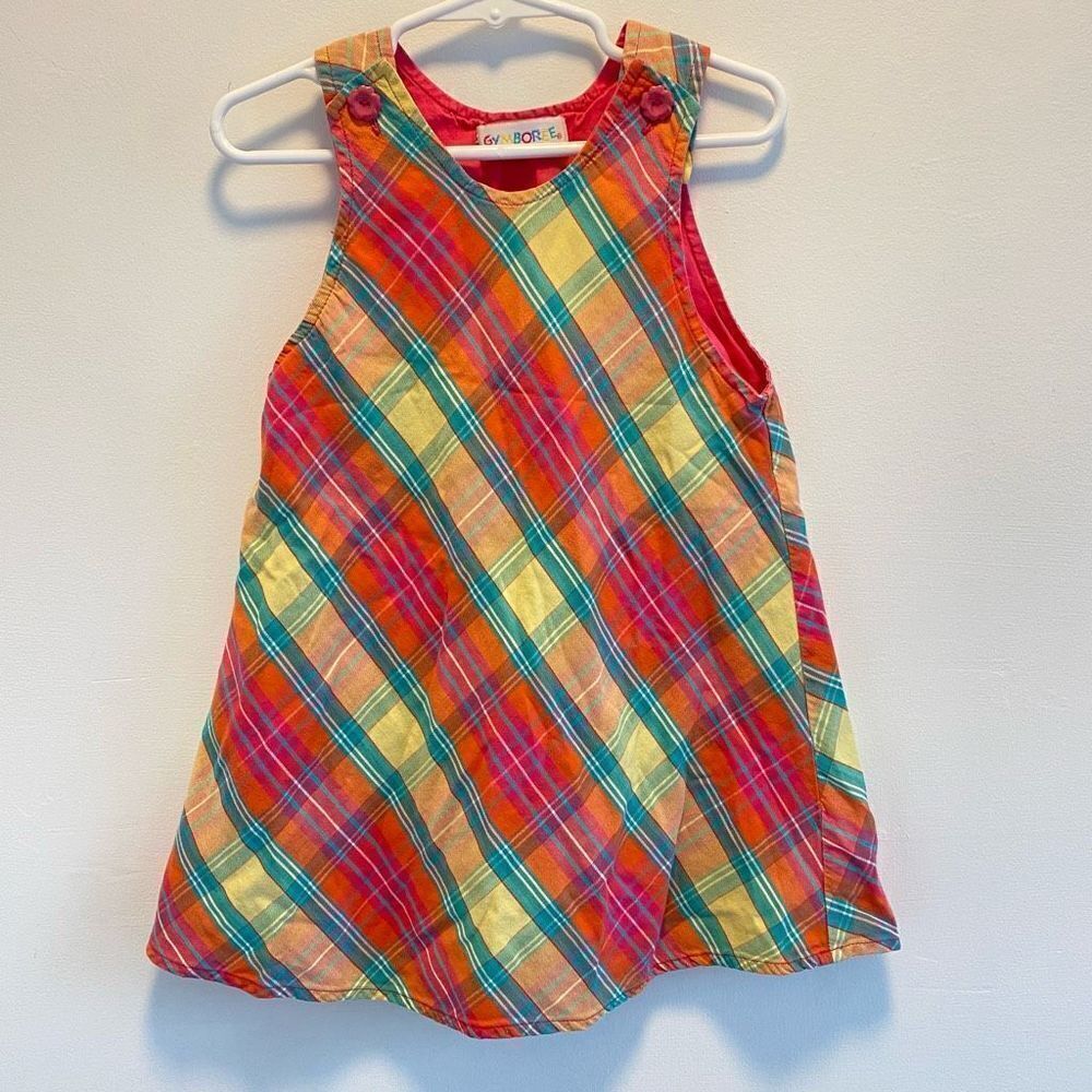 Gymboree Rainbow Tag Vintage Colorful Plaid Dress